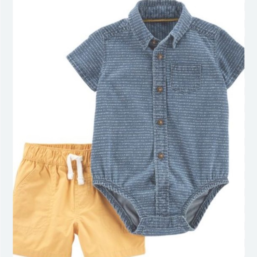 Carter's Blue Patterned Baby Shirt